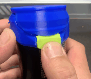 3D Printed Spring-Loaded Cap For Aluminum Cans 