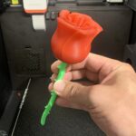 3D Printed Spiral Rose With Stem
