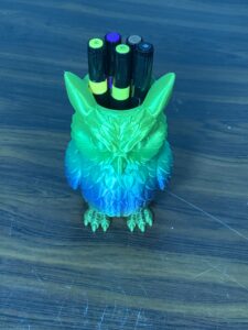 3D Printed Owl Shaped Paintbrush Holder
