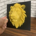 3D Printed Lion Head Layered Sculpture