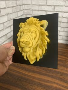 3D Printed Lion Head Layered Sculpture