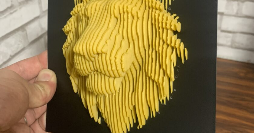 3D Printed Lion Head Layered Sculpture