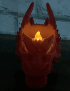 3D Printed Mini Dragon Head - LED Tea Light Holder