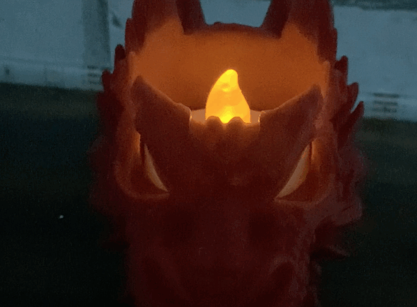 3D Printed Mini Dragon Head – LED Tea Light Holder