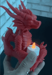 3D Printed Meditating Dragon LED Tea light Holder