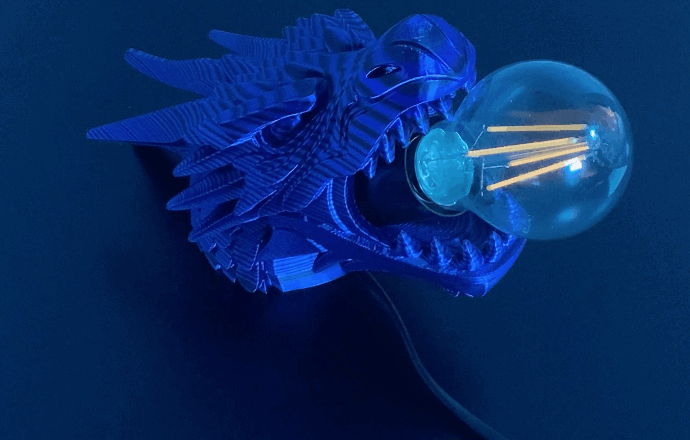 3D Printed Dragon’s Breath Wall Lamp