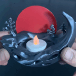 3D Printed Sunset Hill – LED Tea Light Holder
