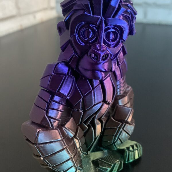 3D Printed Stone Baby Gorilla Statue