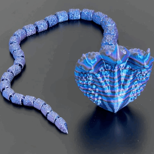 3D Printed 3-Headed Articulated Cobra