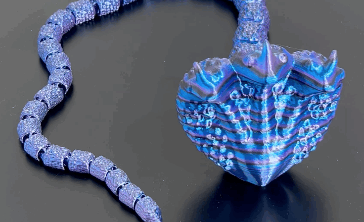 3D Printed 3-Headed Articulated Cobra
