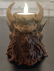 3D Printed Krampus Head - Tealight Holder